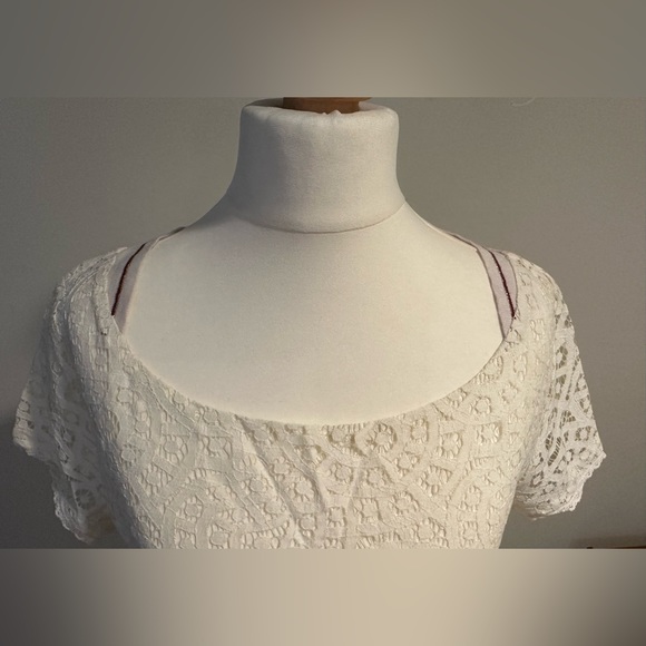 Ikks ICODE white lace short sleeve blouse size small - Picture 7 of 13